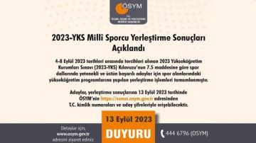 2023 YKS Milli Sporcu yerleştirme sınavı a&ccedil;ıklandı! YKS Milli Sporcu sonu&ccedil;ları&hellip;