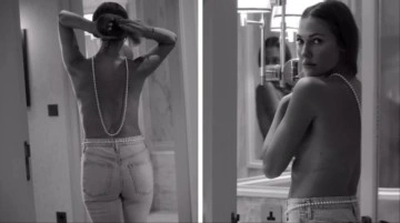 40 yaşındaki Meryem Uzerli, &uuml;sts&uuml;z şekilde kamera karşısına ge&ccedil;ti