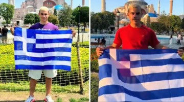 Ayasofya &ouml;n&uuml;nde &ccedil;irkin provokasyon! T&uuml;rkler fırsat verir mi, anında gereken cevabı yapıştırdılar