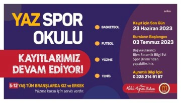 Bilecik Belediyesi Yaz Spor Okulları kayıtları sona eriyor