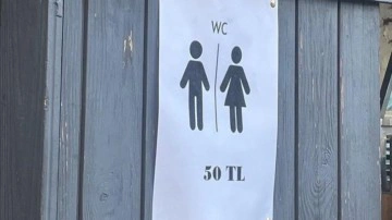 &Ccedil;eşme'de 'Tuvalet 50 lira' yazısını asan işletmeci konuştu