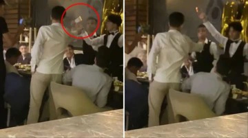 Doğum g&uuml;n&uuml; kutlaması yapan yabancı uyruklu grup 100 TL yaktı