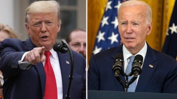 Donald Trump, sık sık y&ouml;n&uuml;n&uuml; kaybeden Joe Biden'ın taklidini yaptı